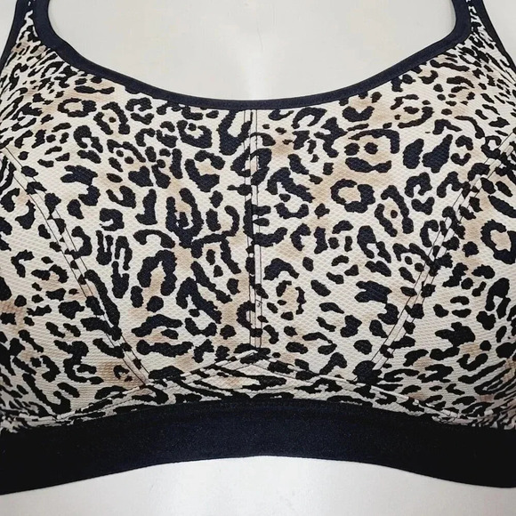 36G Felina 215152 Unity Unlined‎ Wire Free Sports Bra Leopard Print NWT - Picture 6 of 8